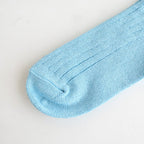 LINEN COTTON RIBBED ANKLE SOCKS #SKY BLUE [R1462-SS26]