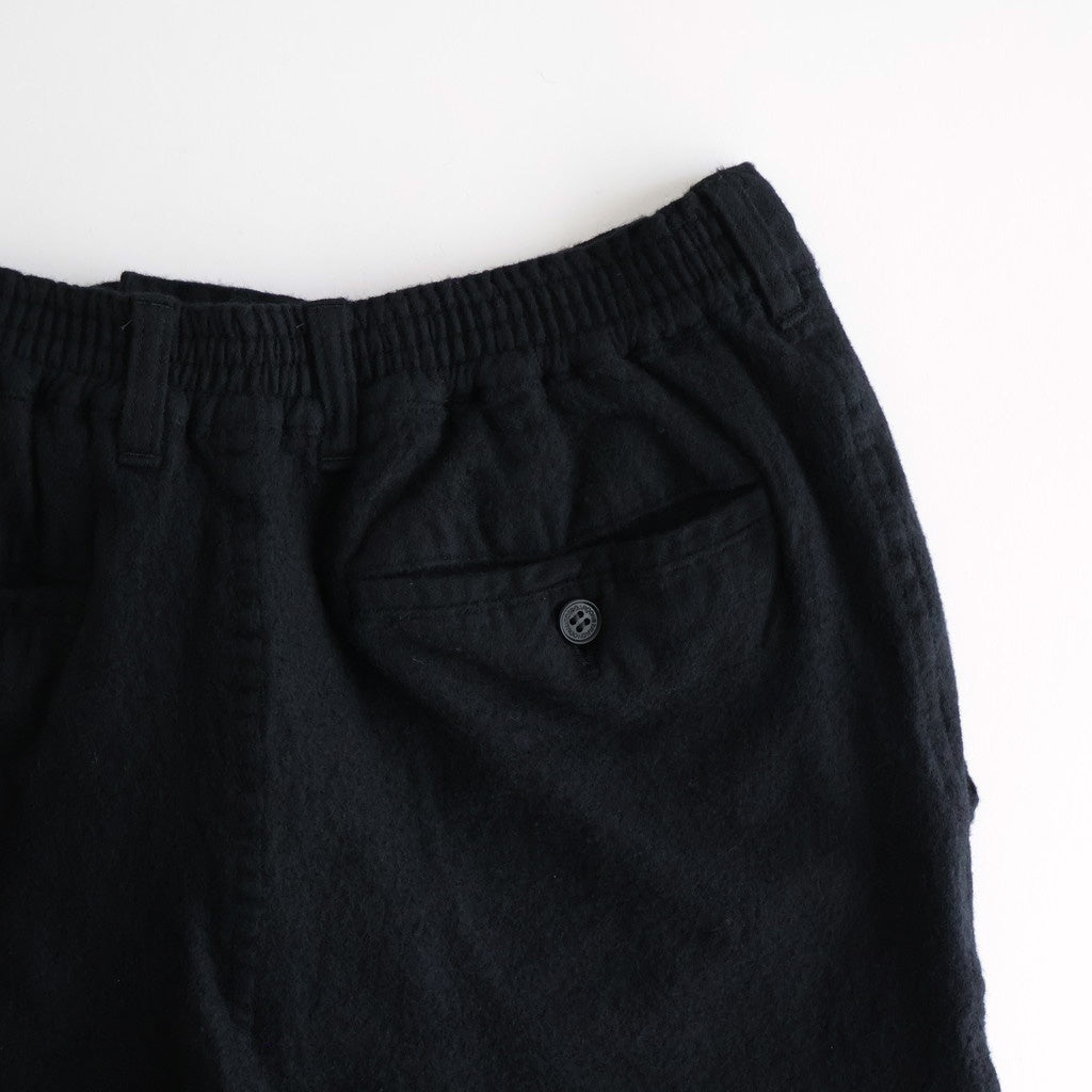 ウールサージ 製品縮絨トラウザー #BLACK [HP-P105-051]