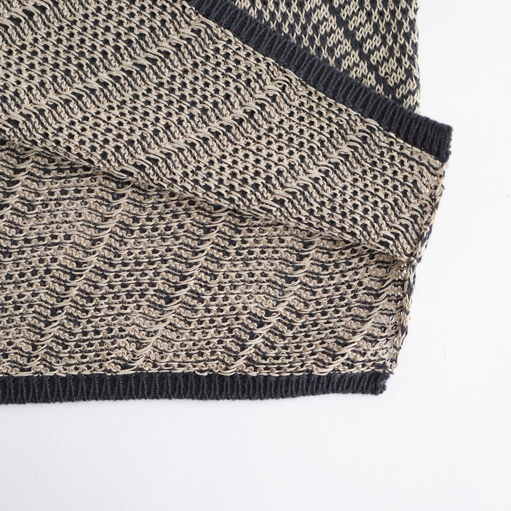 Diagonal Knit Skipper Shirt #OFF BEIGE [YK26SS01251S]