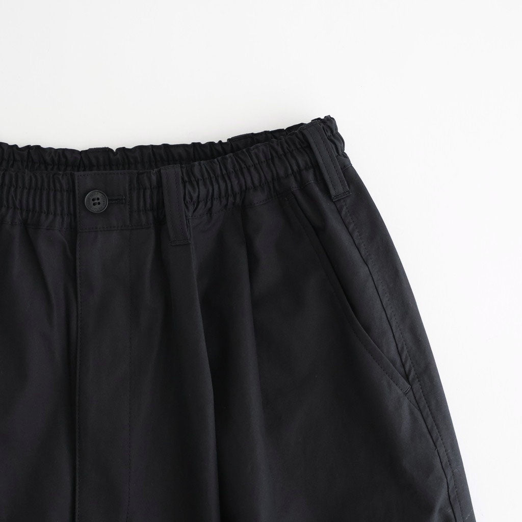 綿ツイル微起毛 ワイド2タックパンツ #BLACK [HQ-P006-051]