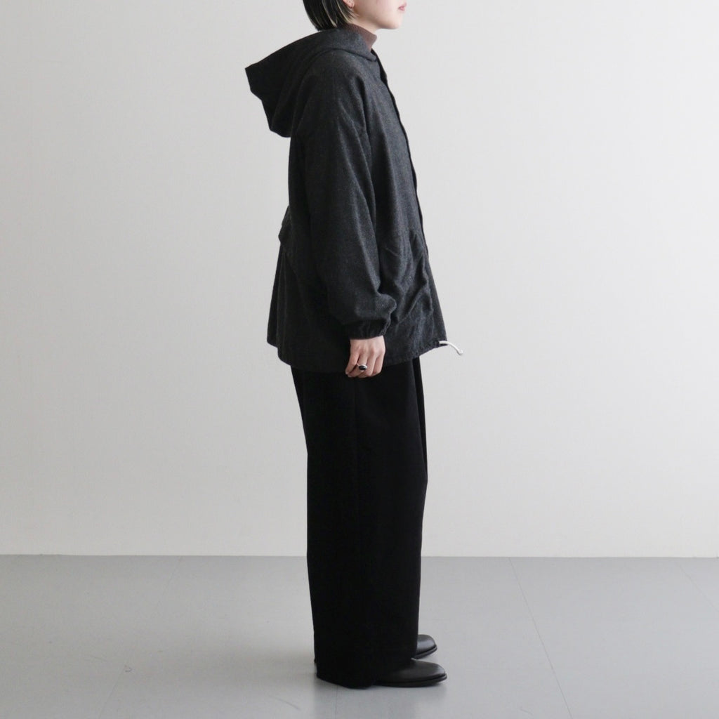 縮絨ウールワイドフーディー #CHARCOAL GRAY [D225-T391]