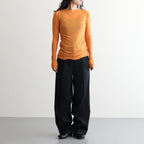 SUPER HIGH GAUGE SHEER RIB BOAT NECK L/S TEE #ORANGE [A00T05HF]
