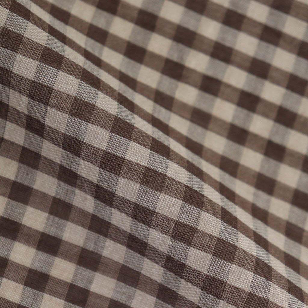 AIRY LIGHT COTTON CHECK SCARF #BROWN GINGHAM CHECK [A25SS03GC-W