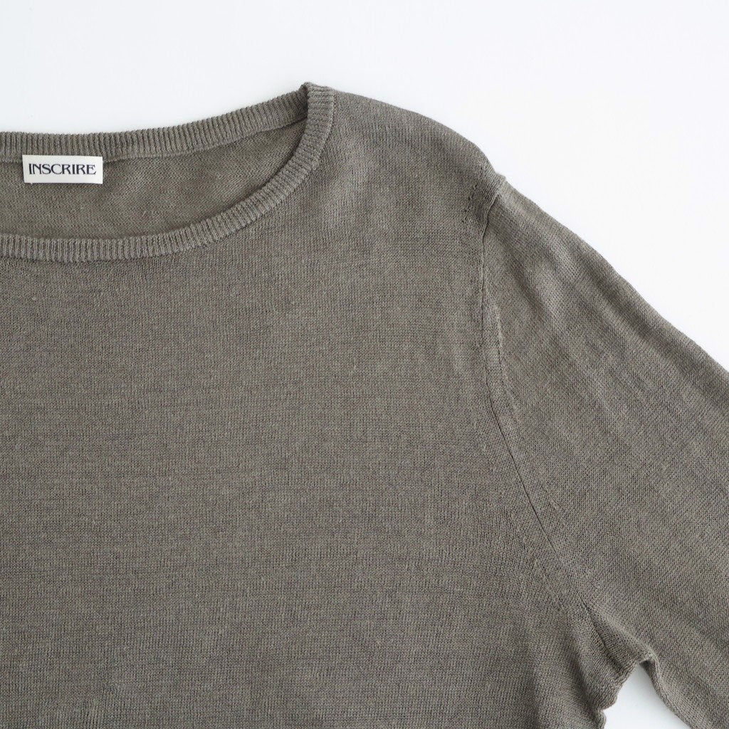 LINEN 14G Pull Over #GREY KHAKI [I26SS-K3]