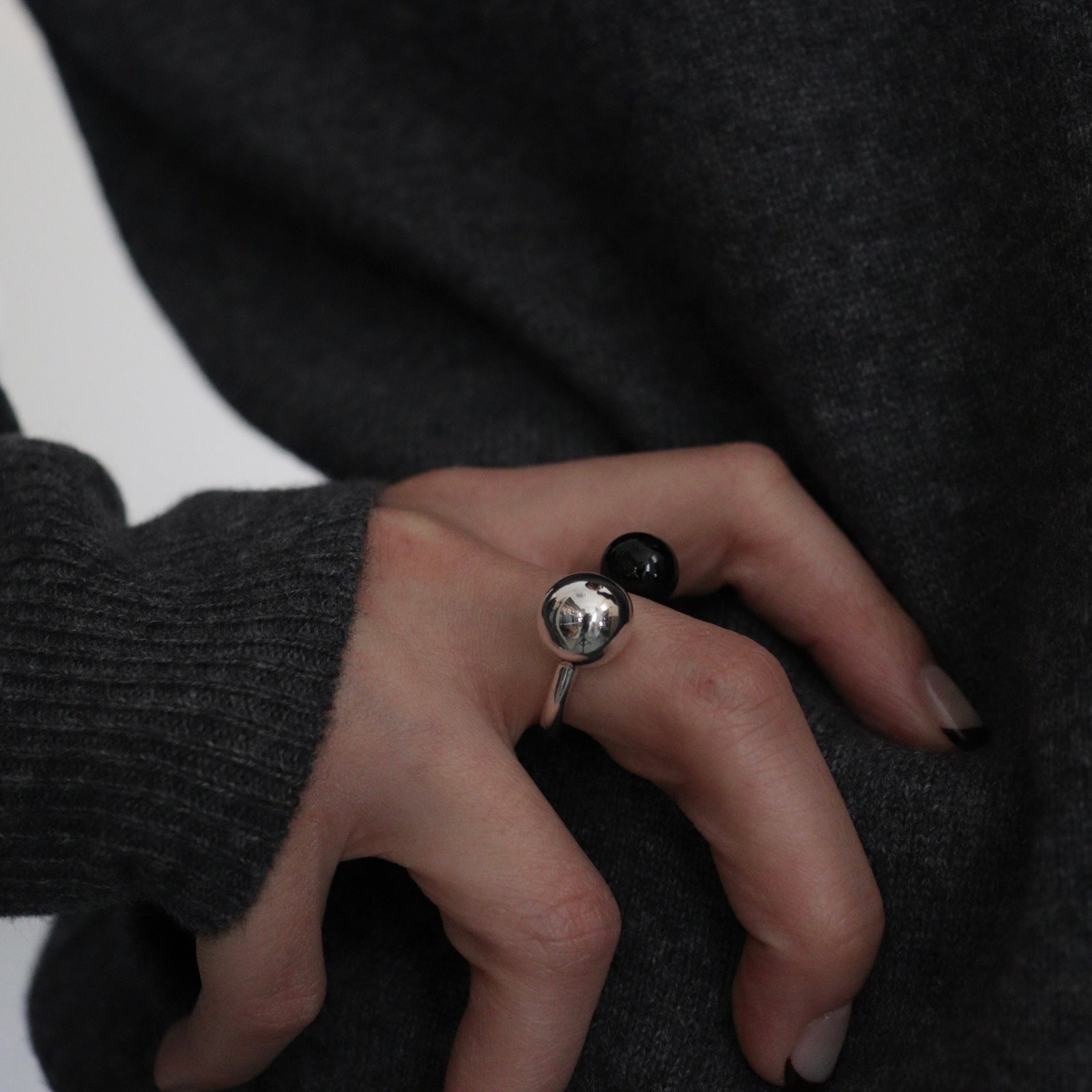 Double Ball Ring #Silver925 [12520908]
