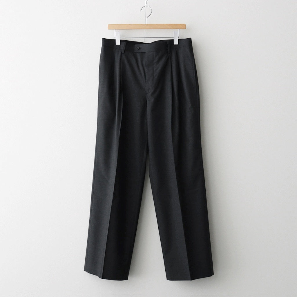 ULTRA FINE TROPICAL WOOL TWO-TUCK SLACKS #TOP CHARCOAL [A26SP02MT]