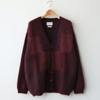 SQUARE PANNEL MOHAIR CARDIGAN #BURGUNDY [YK23FW0590S]