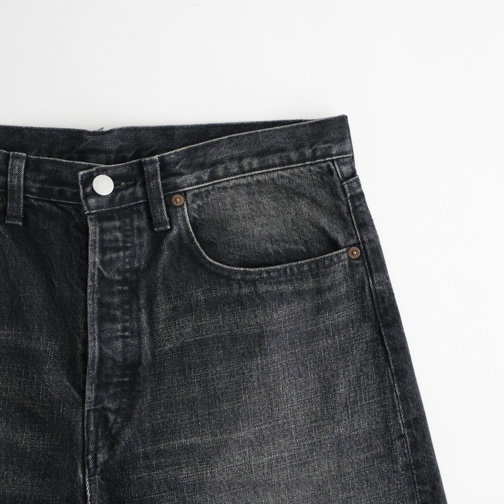 ROUND DENIM PANTS #BLACK [ST.1572]
