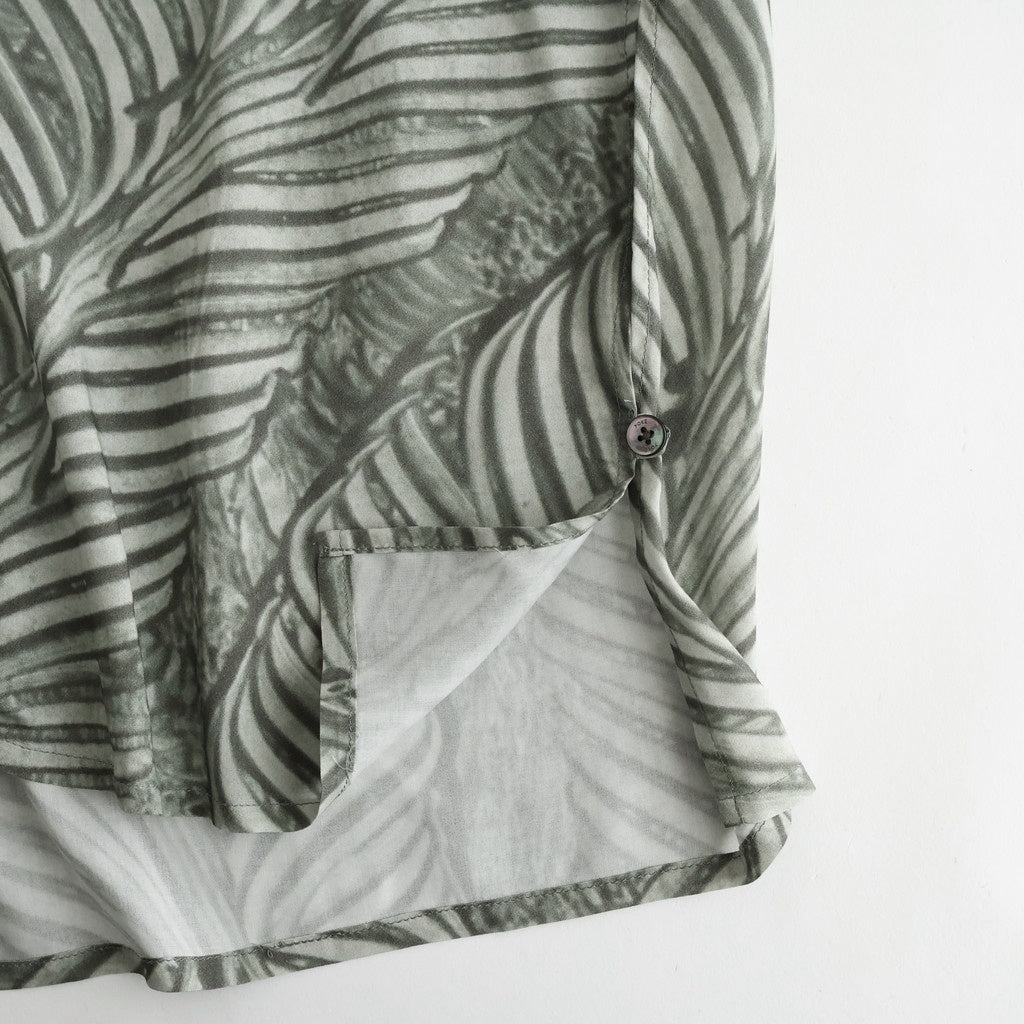 Leaf Pattern Printed Open Collar Shirt #IVORY [YK26SS01202SH]