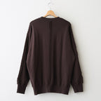 綿裏毛 製品洗丸首スウェット #BROWN [HP-T014-051]