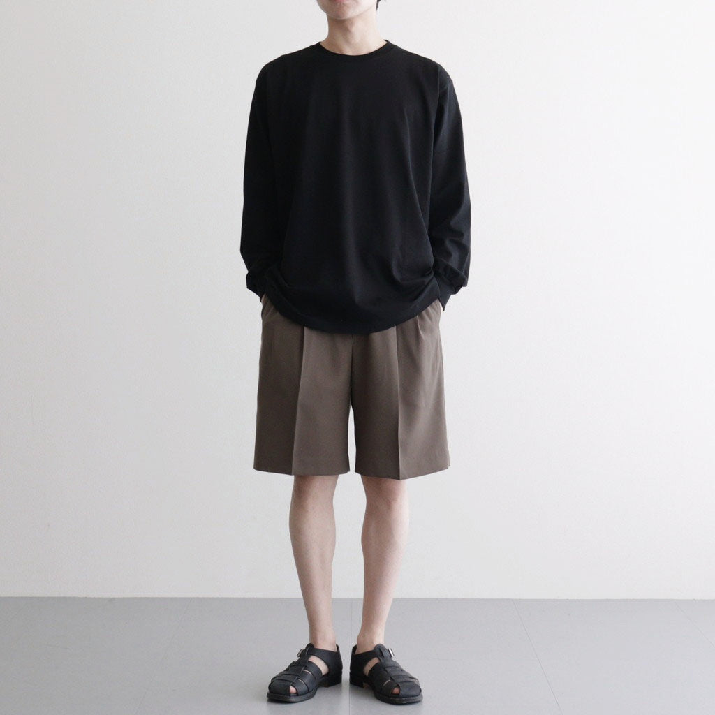 LIGHT WOOL MAX GABARDINE SHORTS #DARK OLIVE BROWN [A26SP05MG]