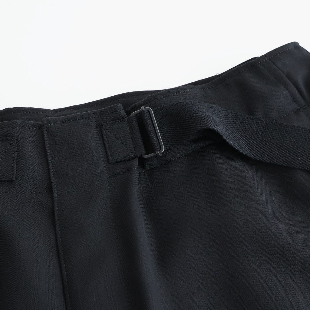 WOOL HERRINGBONE CARGO PANTS #BLACK [A26SP02CH]