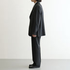 BLUEFACED WOOL TWO-TUCK SLACKS #CHARCOAL NAVY STRIPE [A26AP02BS]