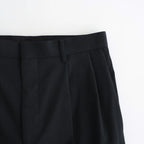 LIGHT WOOL MAX GABARDINE TWO-TUCK SLACKS #TOP BLACK [A26AP06MG]