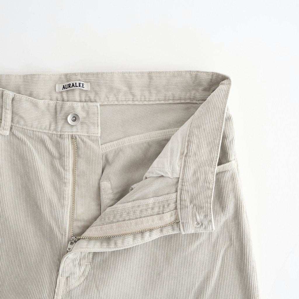 GARMENT-DYED FINX CORDUROY 5P WIDE PANTS #WHITE KHAKI [A26SP02FX]