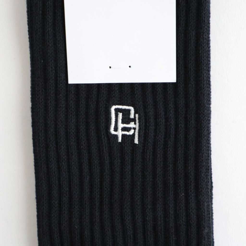 綿パイル刺繍ソックス #BLACK [HQ-K501-051]