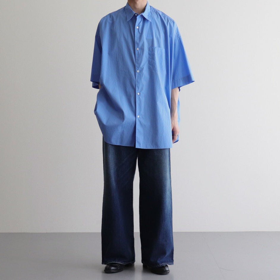 Broad S/S Oversized Regular Collar Shirt #BLUE [GM251-50013B]