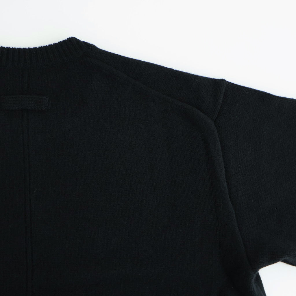 EXTRA FINE WOOL WARM KNIT CREW NECK LS #BLACK [ST.1289]