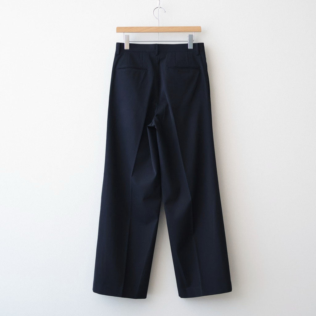 LIGHT WOOL MAX GABARDINE TWO-TUCK SLACKS #TOP BLACK [A26SP09MG]
