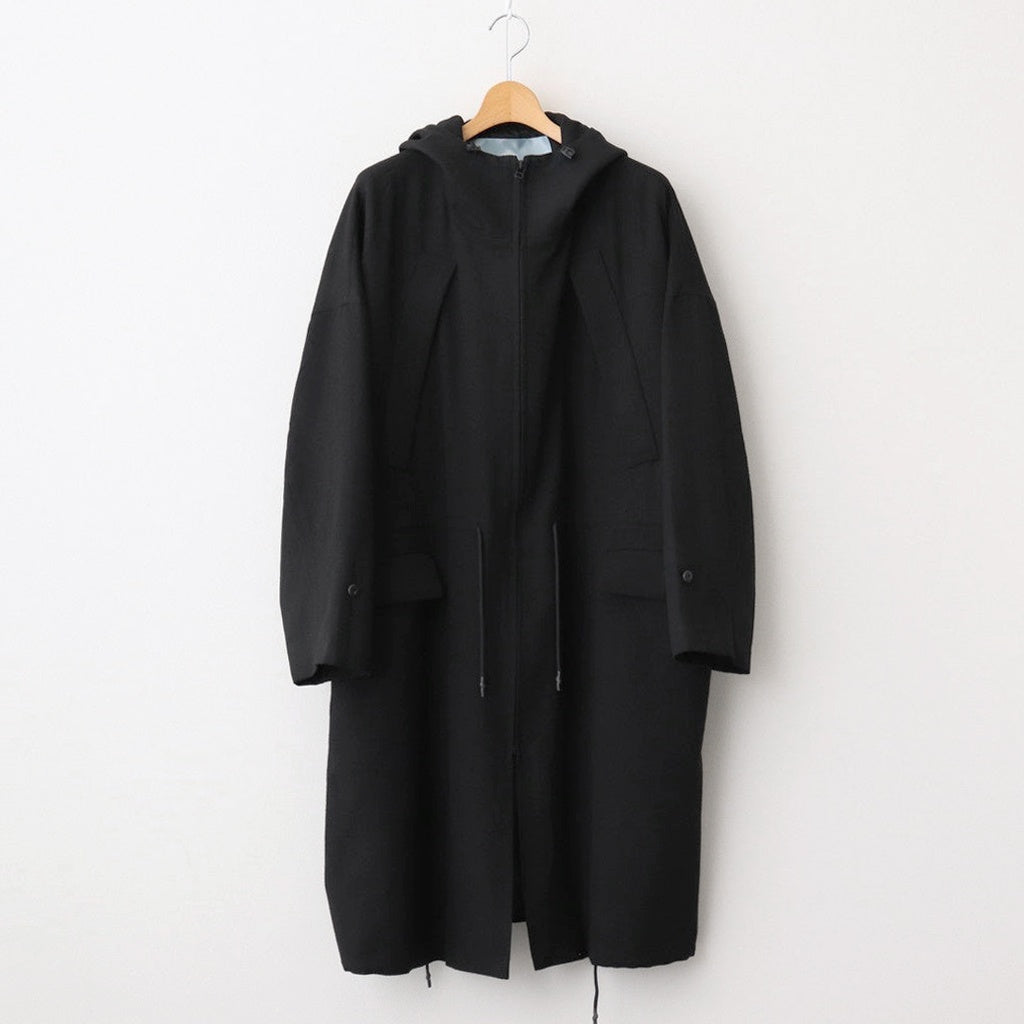 よそいきオーバーフラップロングCT #BLACK [D224-C146]