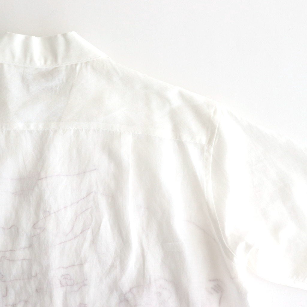 EMBROIDERY OPEN COLLAR SHIRT #WHITE [YK25SS001004SH]