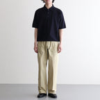 GARMENT-DYED FINX SHUTTLE WEATHER ONE-TUCK SLACKS #KHAKI BEIGE [A26SP03SW]