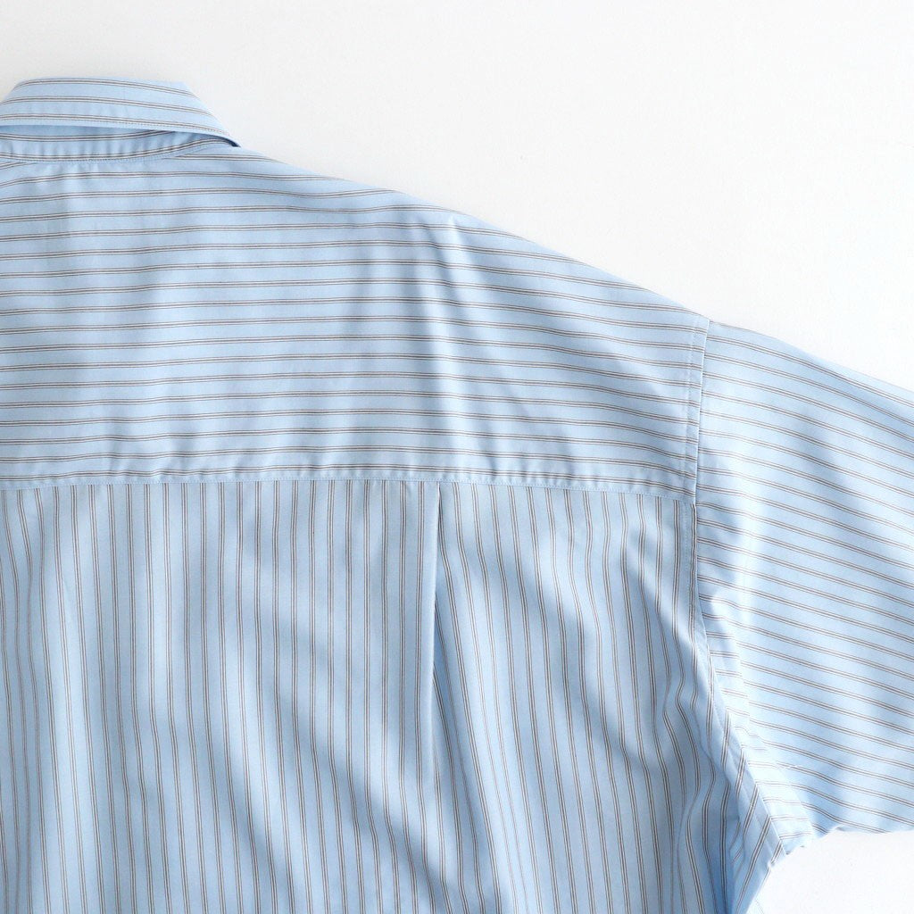 SIDOGRAS S/S Oversized Regular Collar Shirt #SAX STRIPE [GM262-50029]