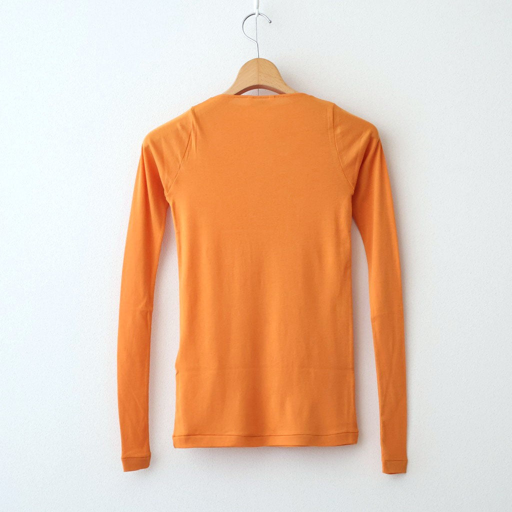 SUPER HIGH GAUGE SHEER RIB BOAT NECK L/S TEE #ORANGE [A00T05HF]