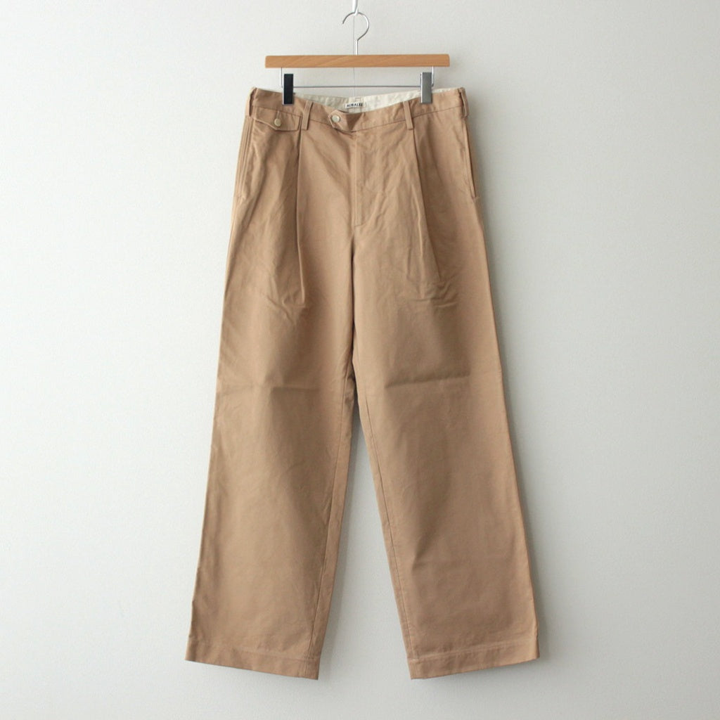 WASHED FINX CHINO ONE-TUCK PANTS #CAMEL BROWN [A25SP02FC]
