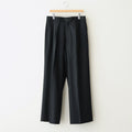 WOOL FLANNEL LONG WIDE TROUSERS #BLACK [ST.1258]