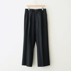 WOOL FLANNEL LONG WIDE TROUSERS #BLACK [ST.1258]