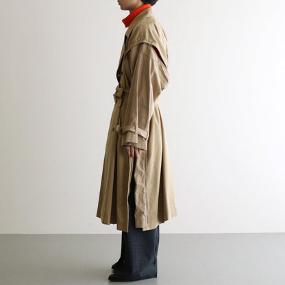 DETACHABLE WIDE TRENCH COAT #KHAKI [YK24FW0736C]