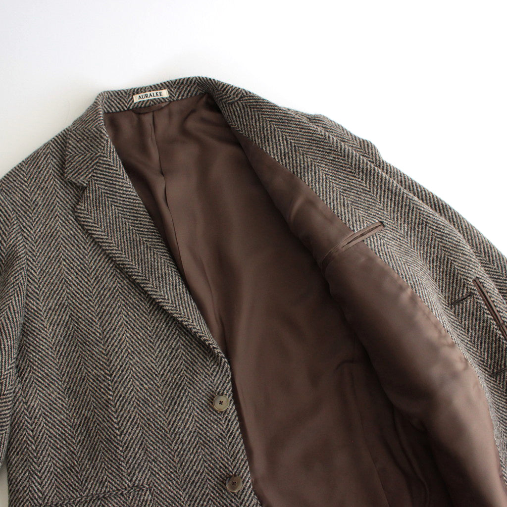 LAMA SHETLAND WOOL TWEED OVER JACKET #KHAKI TWEED [A24AJ02LS]