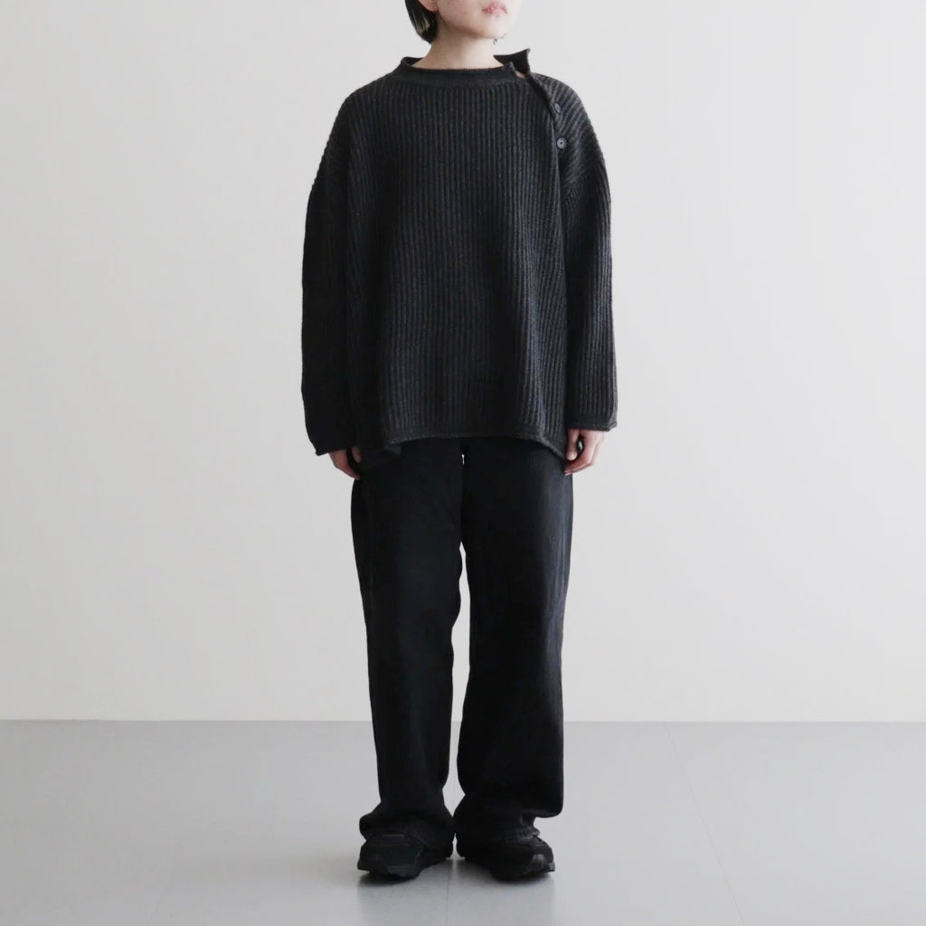COMFORT BLEND YARN LOOSE FIT SWEATER #CHARCOAL [N0011]