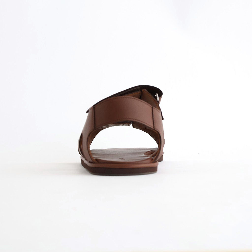SOFT LEATHER DOUBLE STRAP SANDALS #BROWN [A26SS06QD] - ciacura