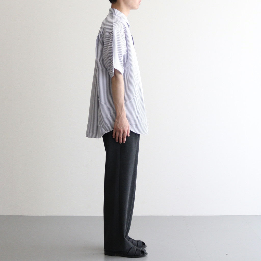 綿ストライプ S/S シャツ #WHITE×SAX [HO-B023-051]