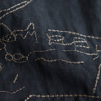 EMBROIDERY OPEN COLLAR SHIRT #NAVY [YK25SS001004SH]