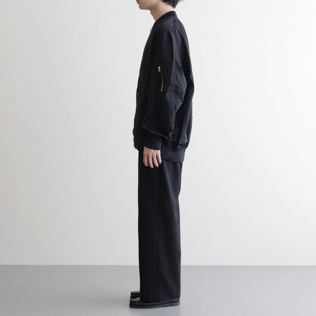 綿ナイロン裏毛 カーディガン #BLACK [HQ-T007-051]