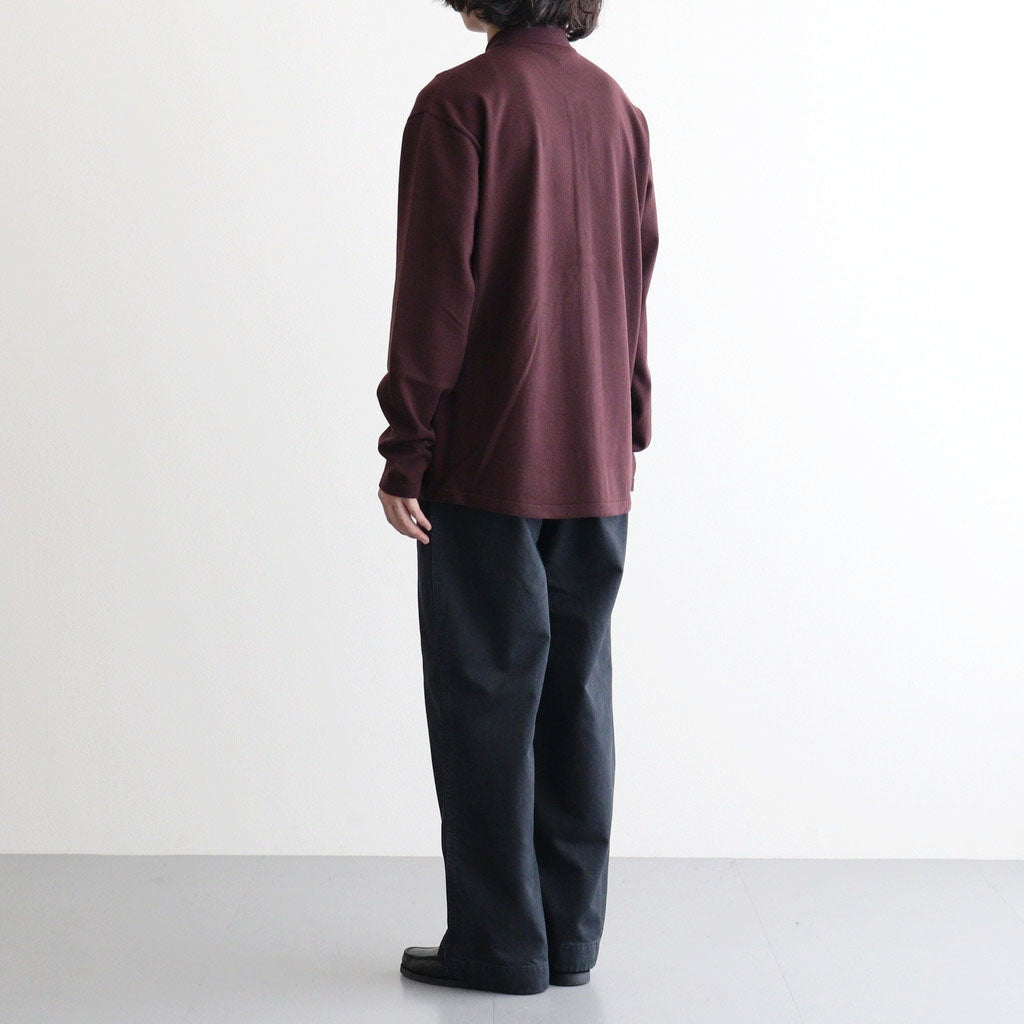 GARMENT-DYED FINX CHINO ONE-TUCK WIDE PANTS #BLACK [A26AP01CP]