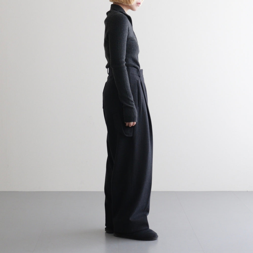 Halfzip Rib Knit #D/GRY [12610506]