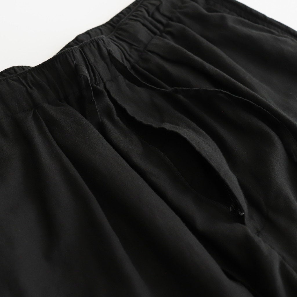 GARMENTDYED COTTON SILK TWILL EASY PANTS #BLACK [YK25SS001007P]