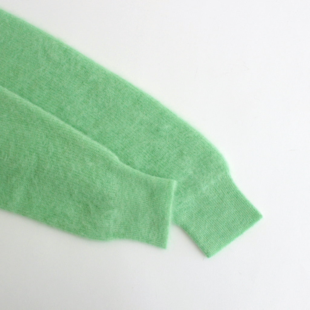 BABY SURI ALPACA SHEER KNIT SHIRT CARDIGAN #LIGHT GREEN [A24AC01AK