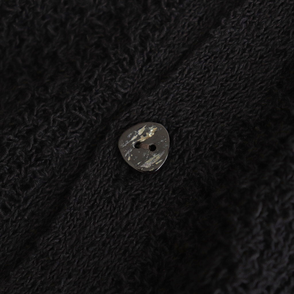 COTTON SHEER KNIT OPEN COLLAR SHIRT #BLACK [YK25SS0964S]