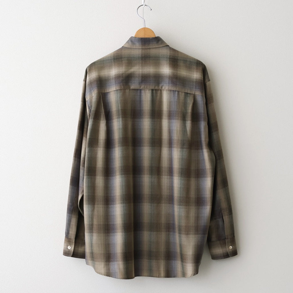 SUPER LIGHT WOOL CHECK SHIRT #BROWN BLUE CHECK [A25AS01LC]