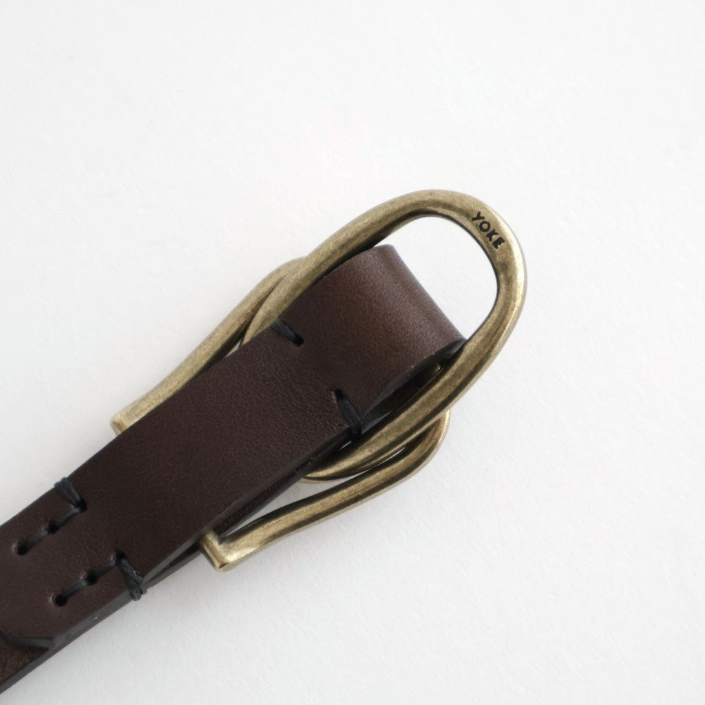 Double Buckel Leather Belt #Dark Brown [YK26FW01408A]