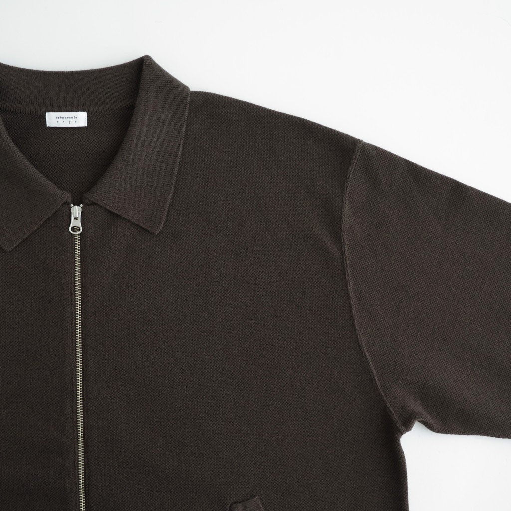 Co/Wo Moss Stitch Zip Blouson #BROWN [2603-003]