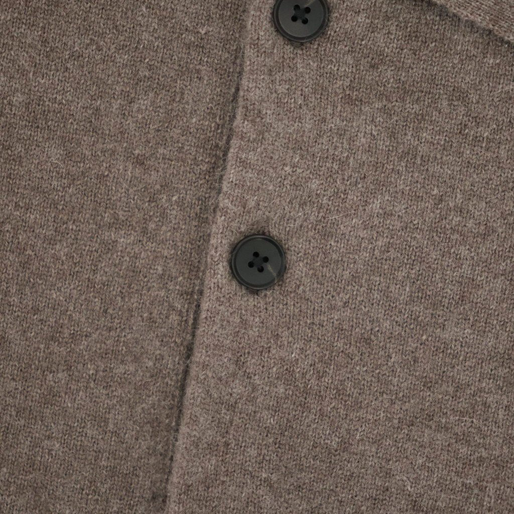PURE CASHMERE KNIT POLO LS #TAUPE [ST.1630]