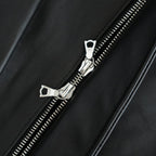 MOUTON COLLAR SHEEP LEATHER ZIP JACKET #BLACK [ST.1216]