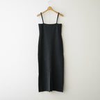 SMOOTH FULLED WOOL KNIT DRESS #CHARCOAL [A26AD03KS]