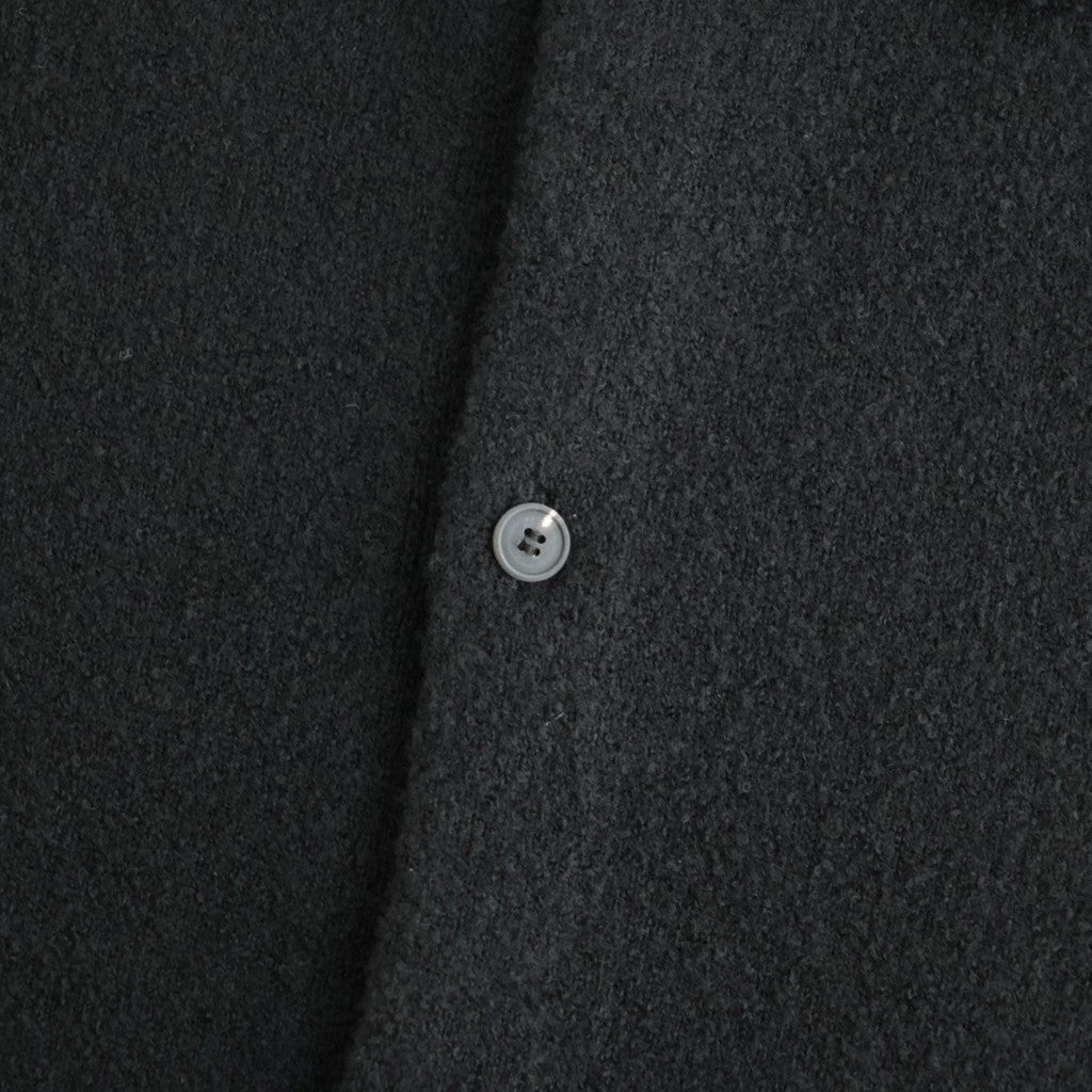 WOOL MINI BOUCLE POLO CARDIGAN #BLACK [KRAGLW0303]